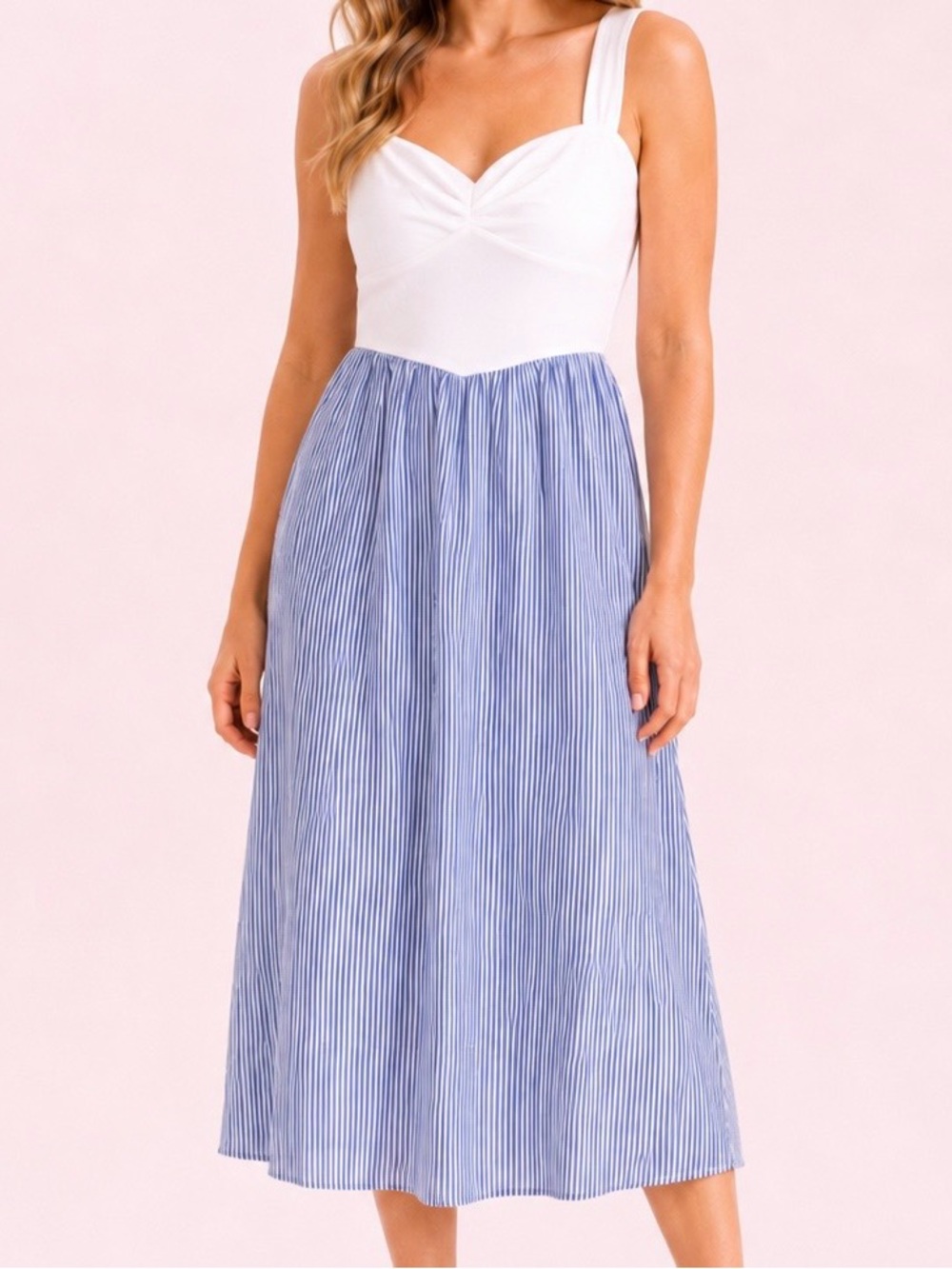 NEW Altar’d State Blue and White Striped Maxi Dress Size 3XL NWT